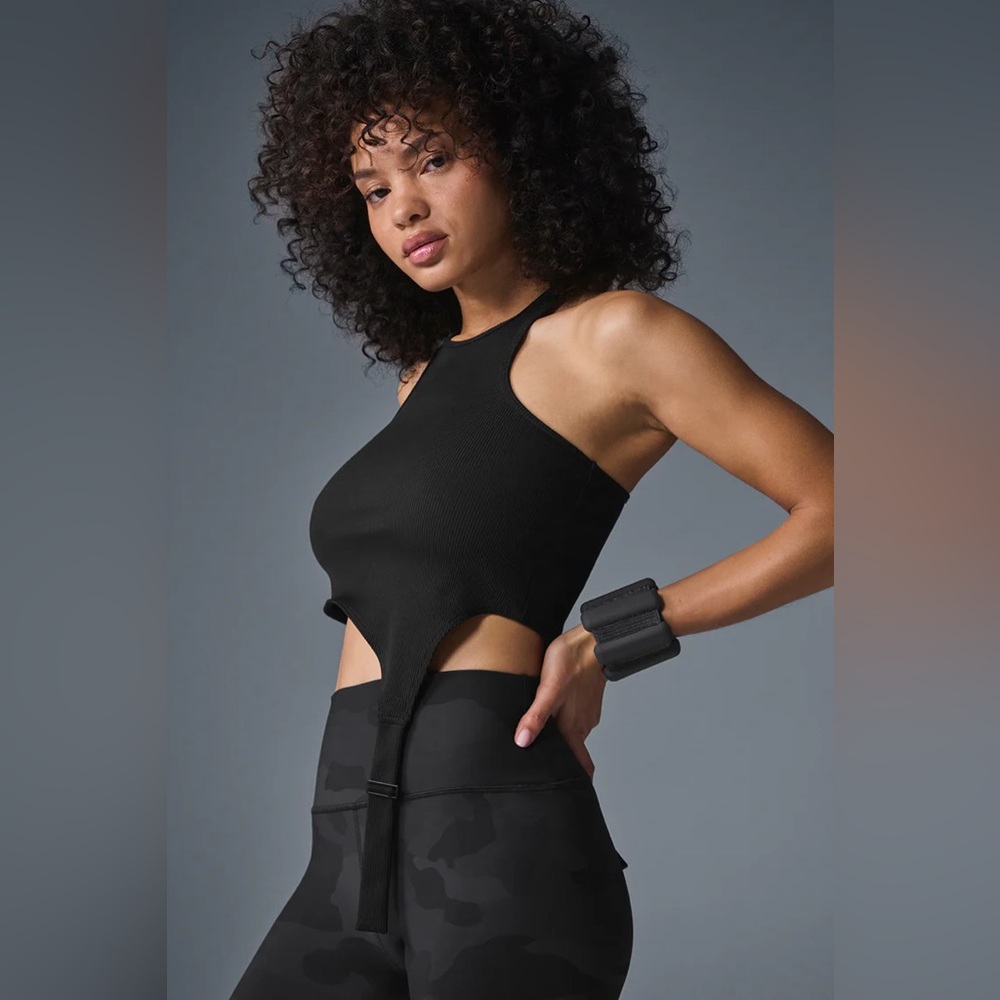 Black Alosoft Ribbed Revelation Tank size Small - Picture 3 of 7